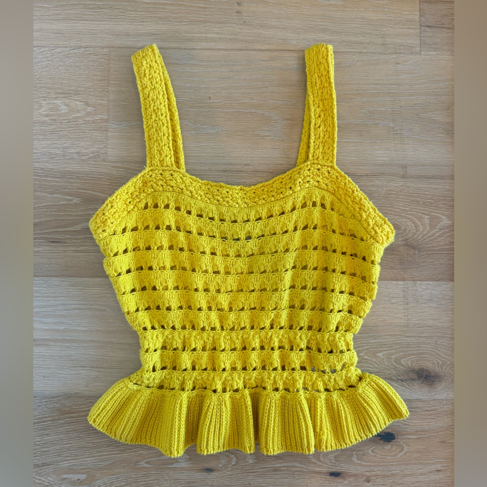 J Crew Crochet Ruffle Sweater Tank